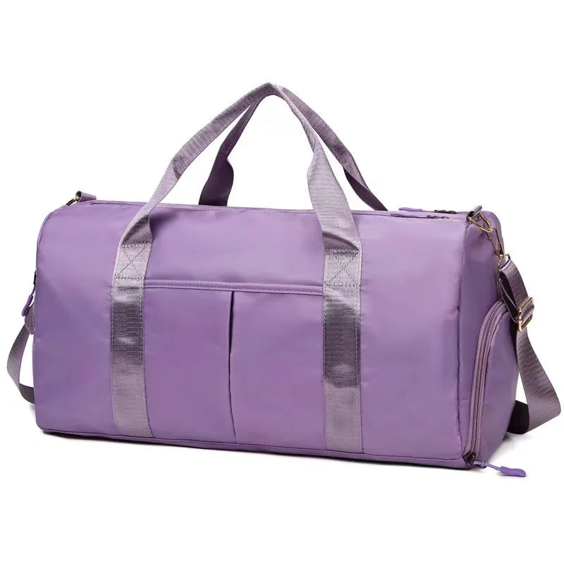 Name Custom Travel Bag, Large Capacity Dry Wet Separation Fitness Bag, Embroidered Independent Shoe Compartment Luggage Bag