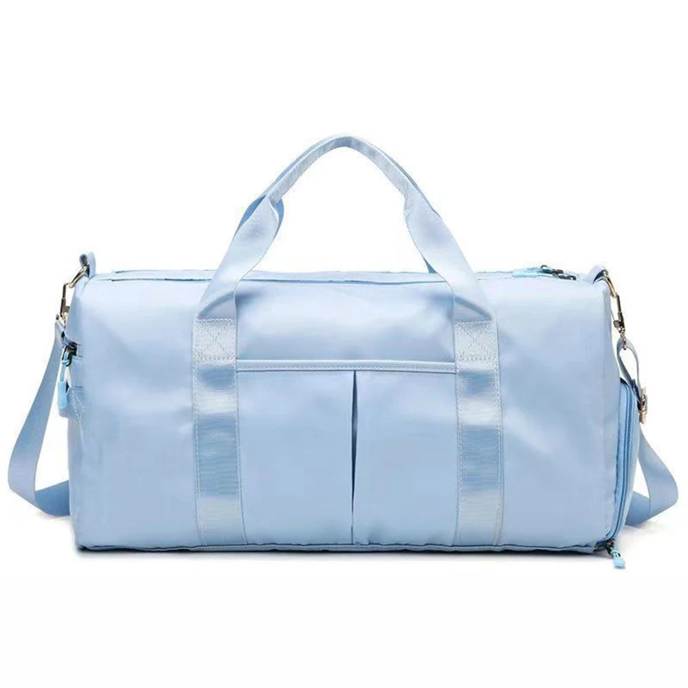 Name Custom Travel Bag, Large Capacity Dry Wet Separation Fitness Bag, Embroidered Independent Shoe Compartment Luggage Bag