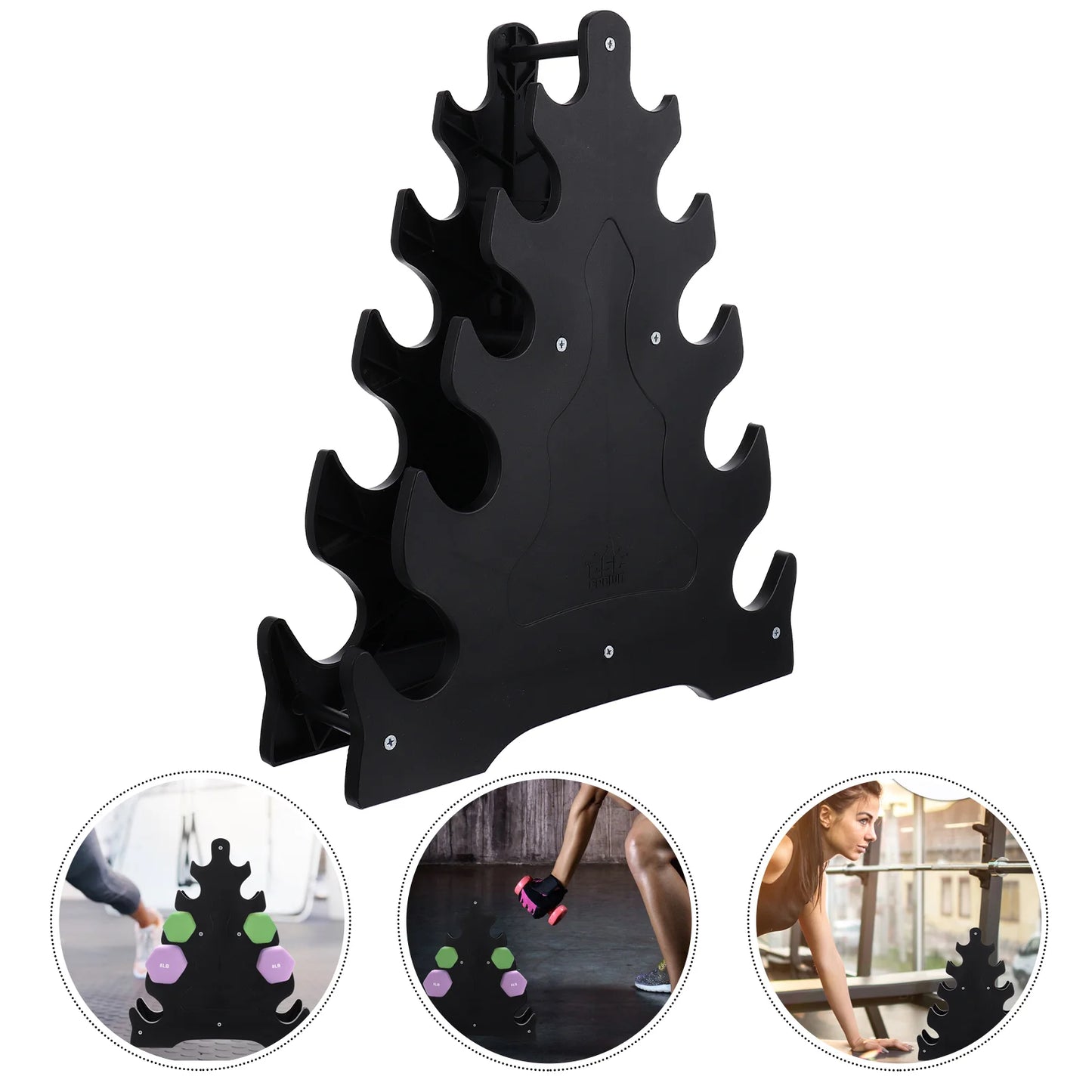 Dumbbell Rack Triangle Shaped Stand Home Gym Barbell Storage Support Dumbell Holder Organization