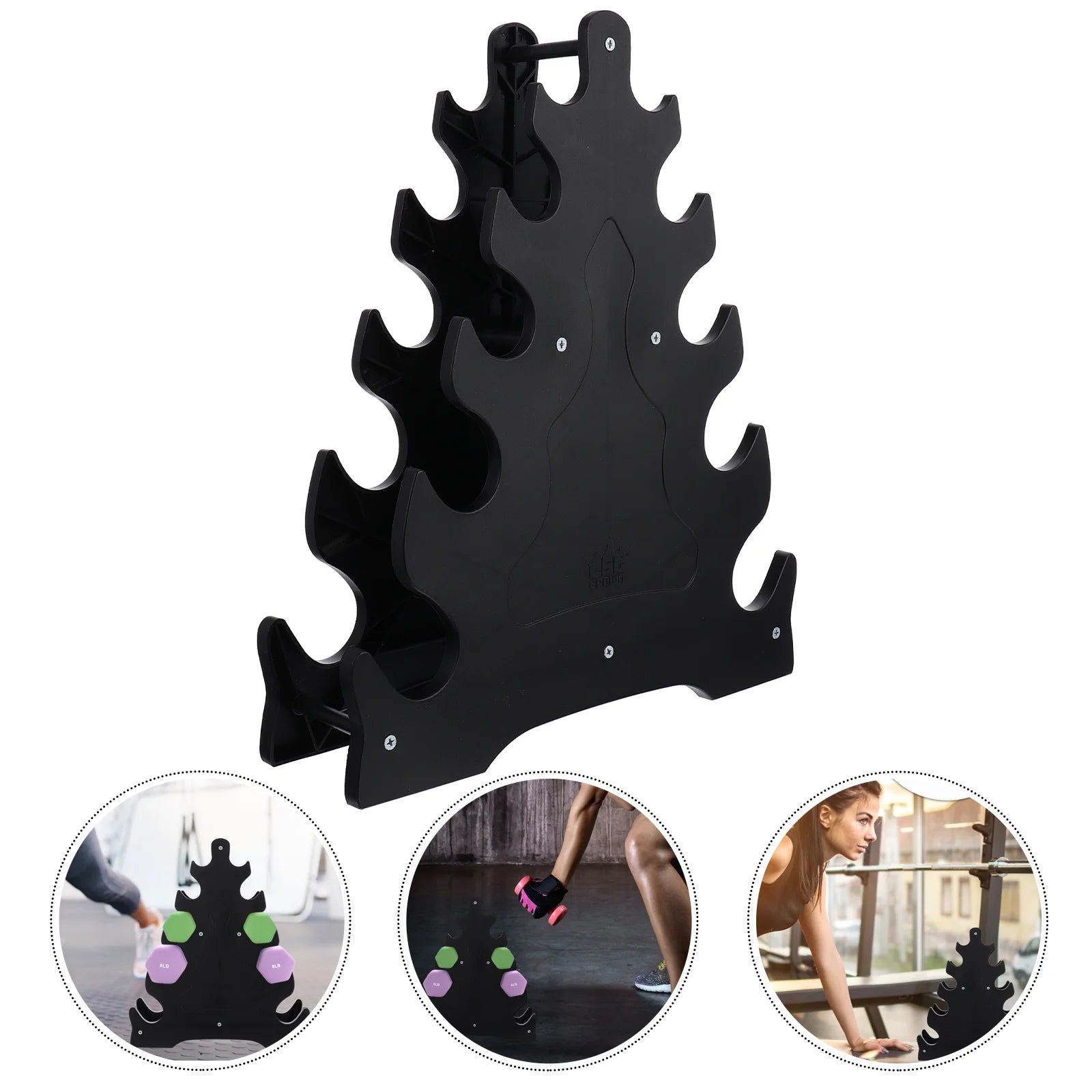 Dumbbell Rack Triangle Shaped Stand Home Gym Barbell Storage Support Dumbell Holder Organization