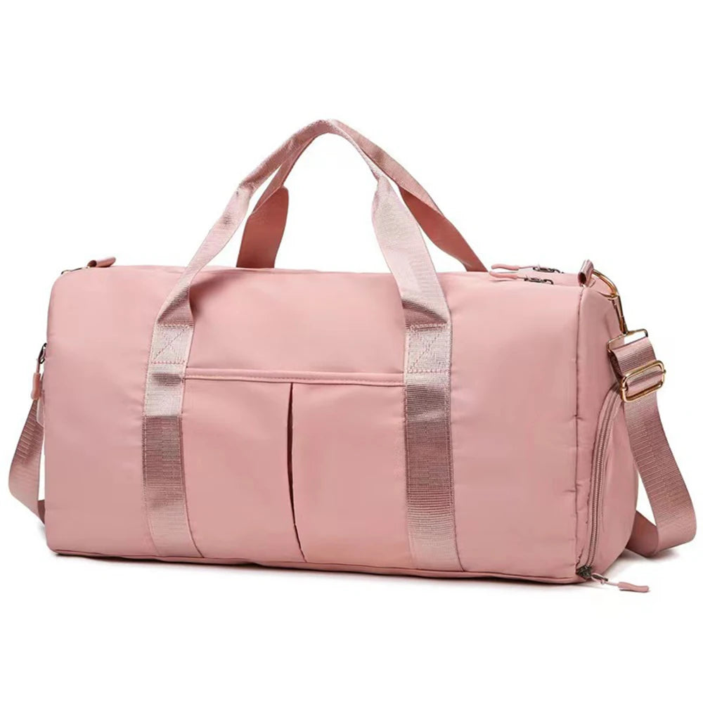 Name Custom Travel Bag, Large Capacity Dry Wet Separation Fitness Bag, Embroidered Independent Shoe Compartment Luggage Bag