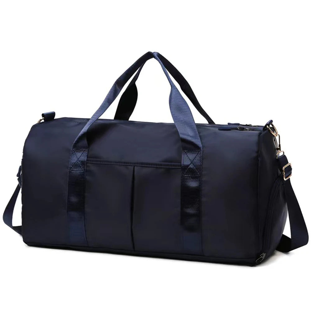 Name Custom Travel Bag, Large Capacity Dry Wet Separation Fitness Bag, Embroidered Independent Shoe Compartment Luggage Bag