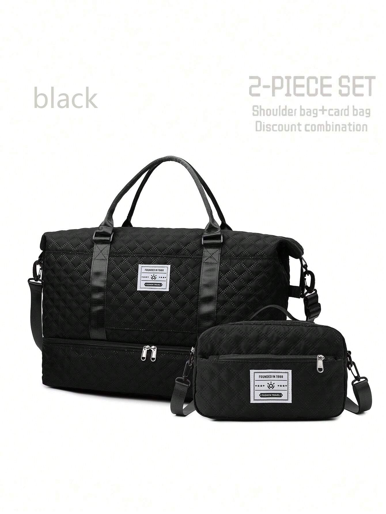 2PCS Large Capacity Travel Duffel Bag, Wet and Dry Separation Fitness Bag, Weekend Overnight Shoulder Bag, Hospital Necessary Mommy Bag, Travel Bag, Holiday Bag, Weekend Bag, Overnight Bag, with a Pull Bar Bag, with Shoe Storage, Boarding Bag, Cosmetics Storage Bag for Suitcase Gym Bag Duffle Bag for Luggage Carry on Bag College Bag Luggage Bags Weekender Bag Hospital Bag Winter