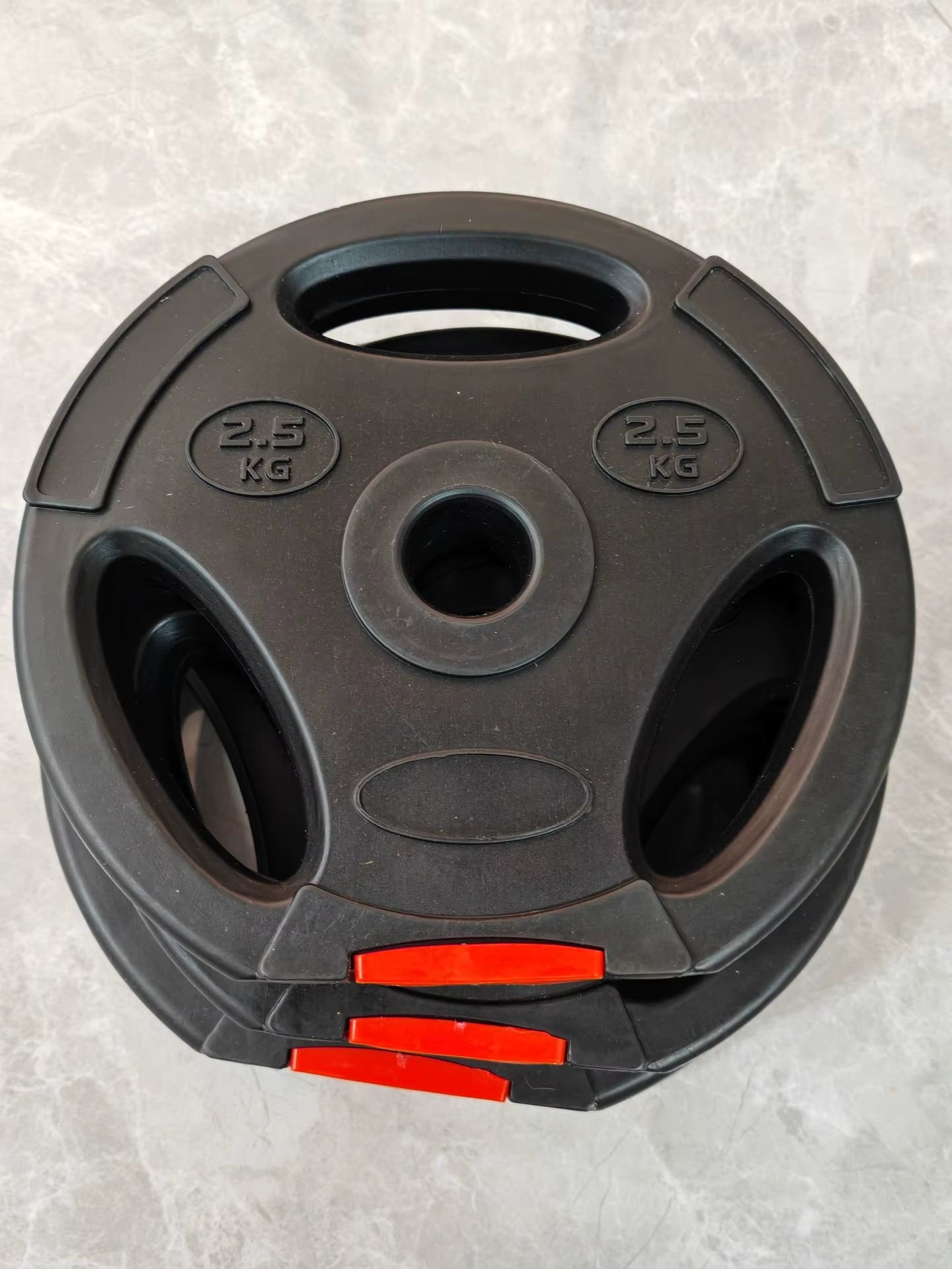 Custom Logo Cast Iron 20Kg Bumper Plate Rubber-Coated Three-Hole Training Change Plate for Barbell Sheet Quality Weight Plates