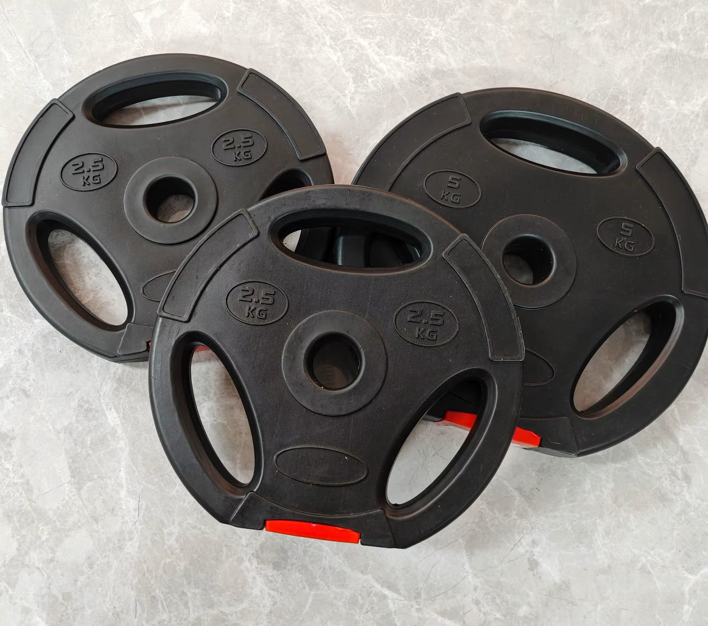 Custom Logo Cast Iron 20Kg Bumper Plate Rubber-Coated Three-Hole Training Change Plate for Barbell Sheet Quality Weight Plates