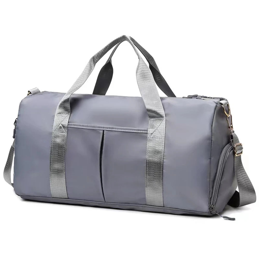 Name Custom Travel Bag, Large Capacity Dry Wet Separation Fitness Bag, Embroidered Independent Shoe Compartment Luggage Bag