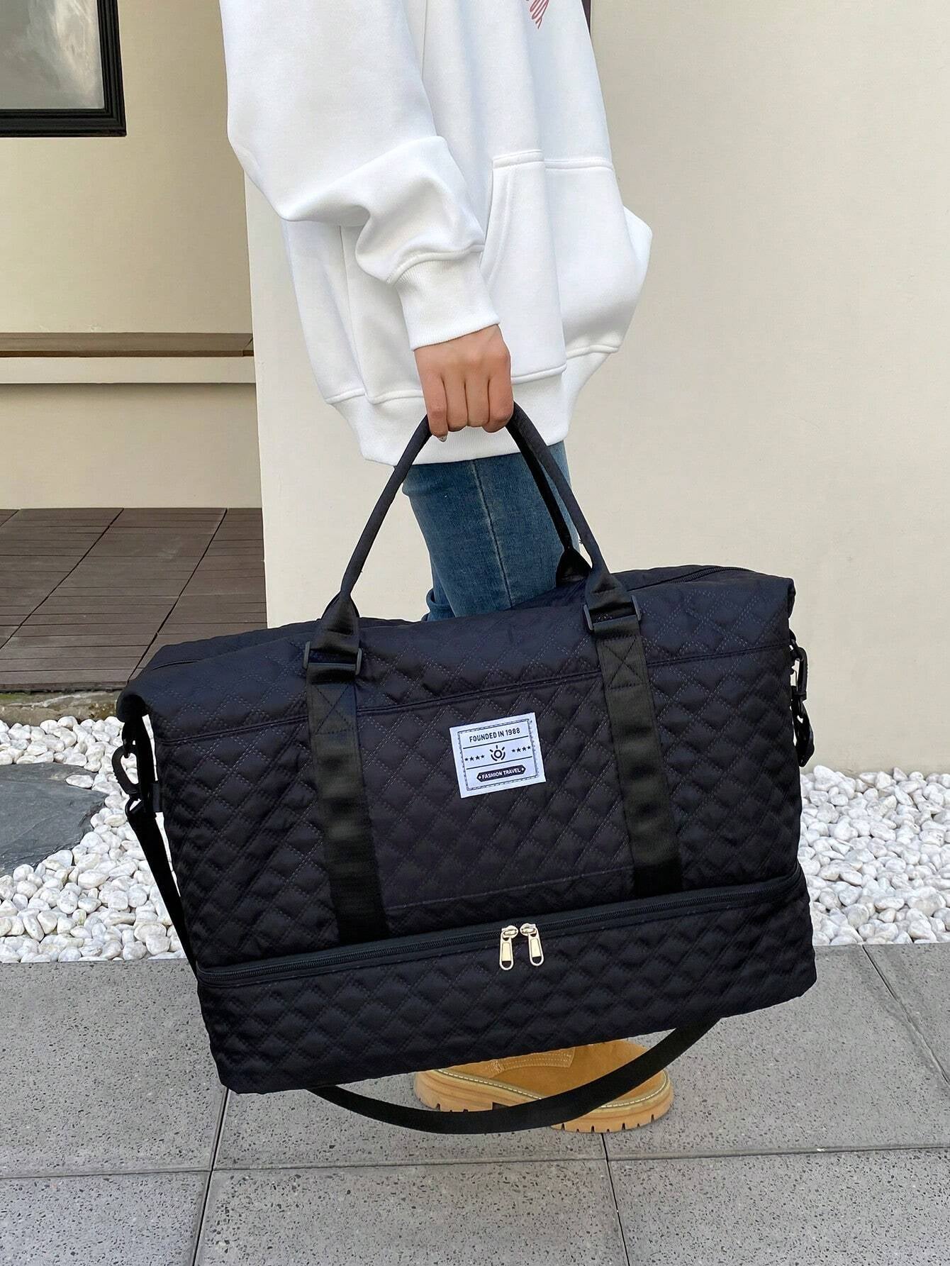 2PCS Large Capacity Travel Duffel Bag, Wet and Dry Separation Fitness Bag, Weekend Overnight Shoulder Bag, Hospital Necessary Mommy Bag, Travel Bag, Holiday Bag, Weekend Bag, Overnight Bag, with a Pull Bar Bag, with Shoe Storage, Boarding Bag, Cosmetics Storage Bag for Suitcase Gym Bag Duffle Bag for Luggage Carry on Bag College Bag Luggage Bags Weekender Bag Hospital Bag Winter