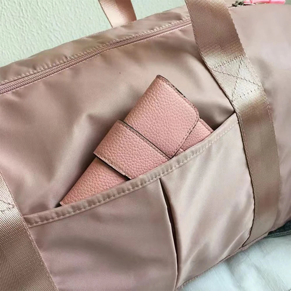 Name Custom Travel Bag, Large Capacity Dry Wet Separation Fitness Bag, Embroidered Independent Shoe Compartment Luggage Bag